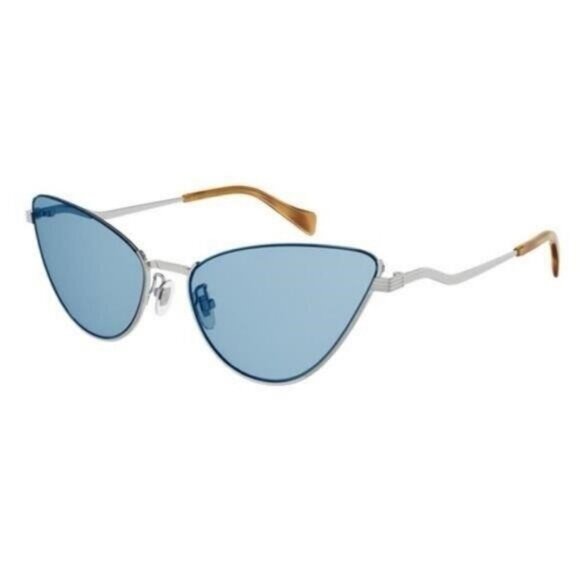 - NEW Gucci GG1006S Cat Eye Sunglasses – Silver / Light Blue 100% AUTHENTIC - Picture 1 of 11